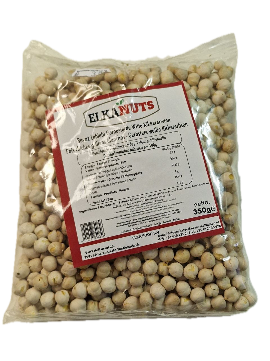 Beyaz Leblebi Geroosierde Witte Kikkererwten ELKANUTS 350g