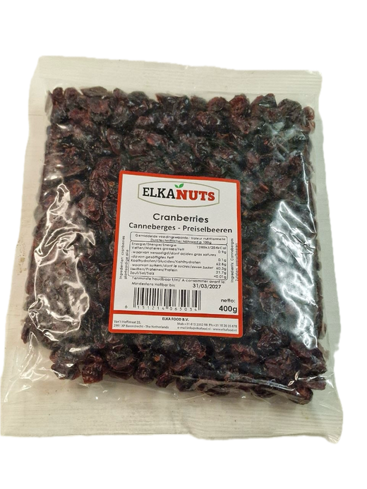 Cranberries
Canneberges - Preiselbeeren ELKANUTS 400g